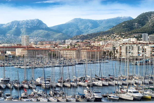 Toulon Francia 2023 Veleros Toulon Harbor Tarde Primavera — Foto de Stock