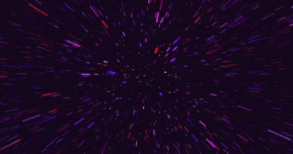 Hiper Uzayda Uçuş Hareket Halindeki Yıldız Alanının Izleri Soyut Işık — Stok fotoğraf