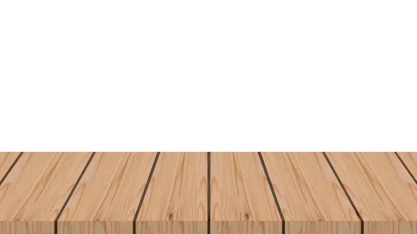 Ξύλινο Ράφι Τραπέζι Απομονωμένο Λευκό Φόντο Διανυσματική Απεικόνιση — Διανυσματικό Αρχείο