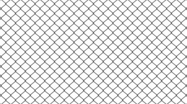 Seamless metal mesh texture, wire fence on white background, vector illustration. clipart