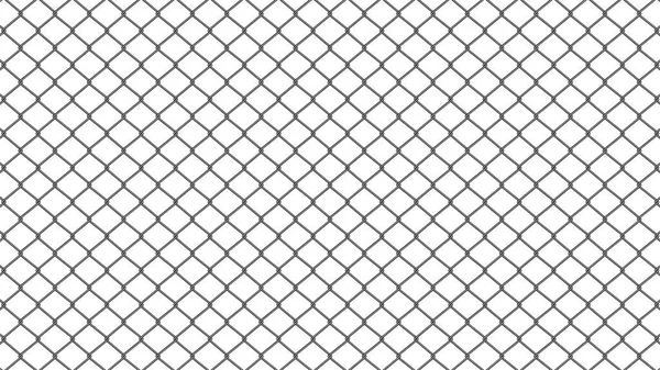 シームレスな金属メッシュテクスチャ 白い背景のワイヤーフェンス ベクトルイラスト — ストックベクタ