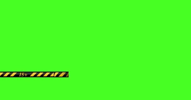 Siyah Sarı Yaş Uyarı Kaseti Yeşil Ekran Arka Planlı Animasyon — Stok video