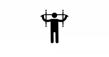 Çubuk figürler beyaz arka plan, düz 4K animasyon.