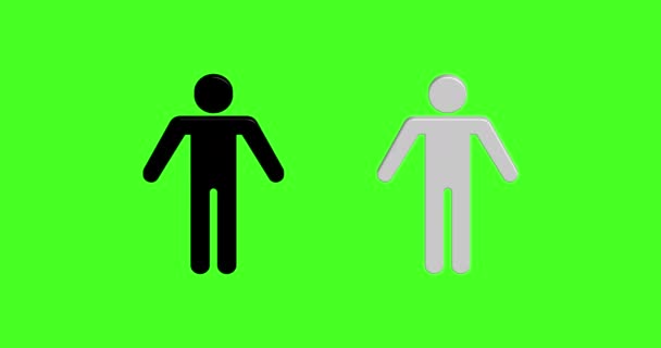Set Stick Figure Rasism Concept Green Background Animation — Stok Video