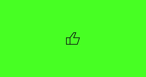 Подписаться Канал Похожими Кнопками Социальных Сетей Видеоканалов Плоская Анимация Зеленом — стоковое видео