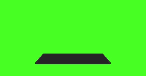 Чистый Экран Макета Ноутбука Открывающейся Крышкой Зеленом Фоне Анимации — стоковое видео