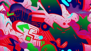 2d çizgi film animasyonlu çizgi roman tarzı düz döngü soyut arka plan canlı renkler, dinamik patlamalar aksiyon sahneleri, hareket grafikleri ve eğlenceli çizgi film tanıtımları için mükemmel..