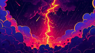 2d çizgi film animasyonlu çizgi roman tarzı düz döngü soyut arka plan canlı renkler, dinamik patlamalar aksiyon sahneleri, hareket grafikleri ve eğlenceli çizgi film tanıtımları için mükemmel..