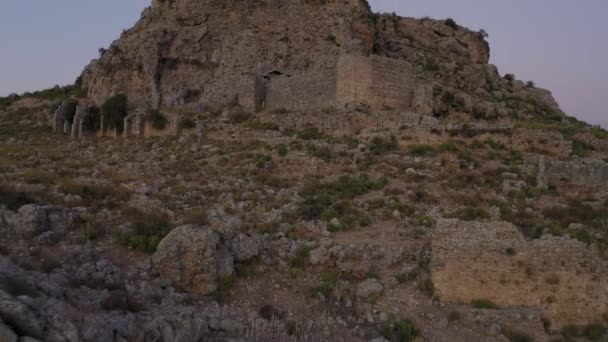 Повітряні Фрески Стародавнього Сільона Заході Сонця Регіоні Анталія Туреччина — стокове відео