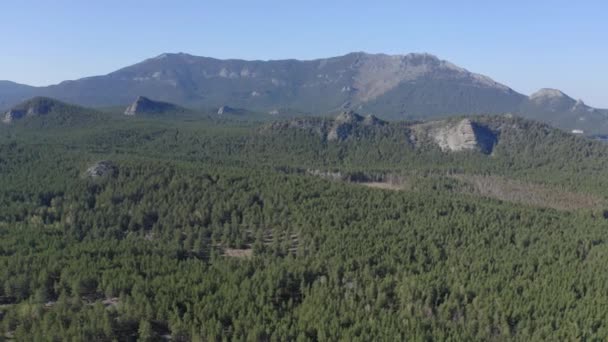 Aerial Drone Footage Ofof Rock Remnant Natonal Park Burabay Borovoe — Stock Video