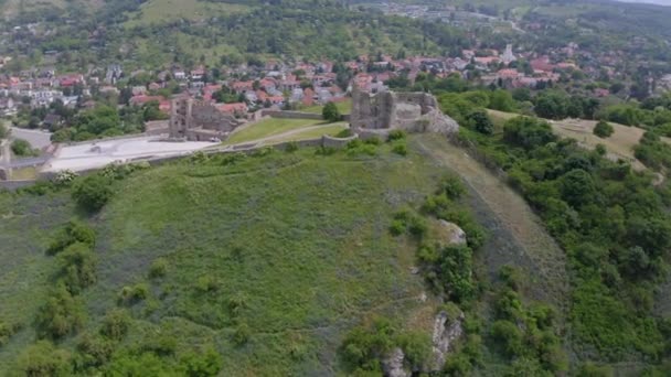 Las Imágenes Aéreas Aviones Tripulados Del Castillo Devin Cerca Bratislava — Vídeo de stock