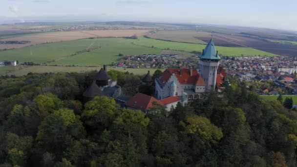 Aerial Drone Footage Smolenicky Hrad Slovakia — Stock Video