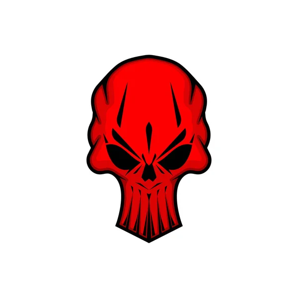 Señal Cráneo Rojo Logo Del Cráneo Aterrador Ilustración Vectorial — Archivo Imágenes Vectoriales