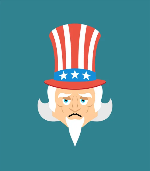 Uncle Sam Verdrietig Emoji Verdrietige Emoties Uncle Sam Saai — Stockvector