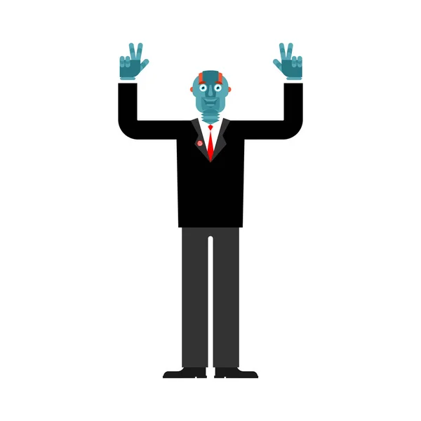 Robotický Prezident Izolován Ilustrace Kyborgských Voleb Potřebuju Tvůj Hlas Koncept — Stockový vektor
