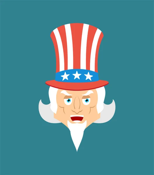 Uncle Sam Gelukkige Emoji Man Vrolijke Emoties Uncle Sam Vreugdevol — Stockvector