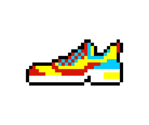 Sneakers Pixel Art Baskets Bits Illustration Vectorielle Pixellisée — Image vectorielle