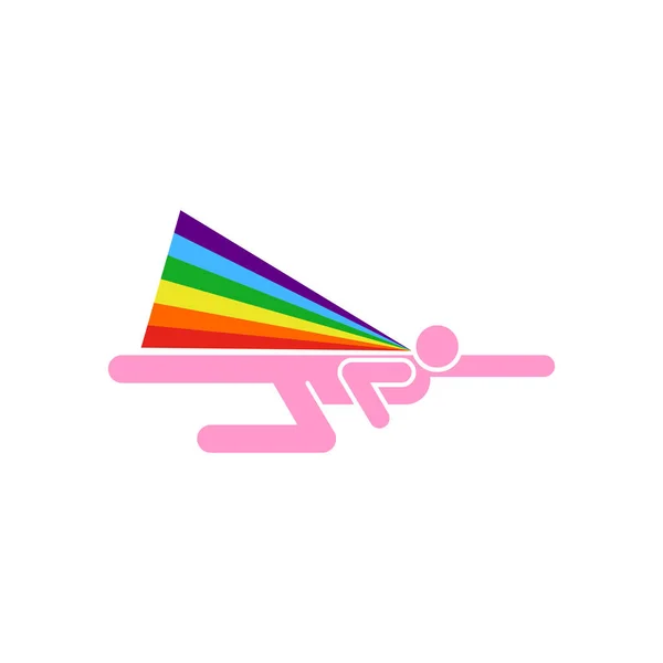 Superhrdina Gay Kreslený Ikona Super Igbt Masce Nápisem Pláštěnka Duhový — Stockový vektor