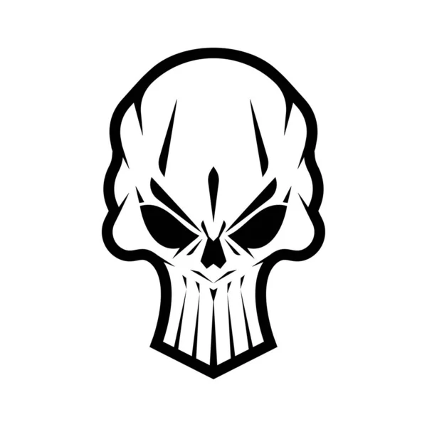 Logo Del Cranio Spaventoso Isolato Scheletro Testa Illustrazione Vettoriale — Vettoriale Stock