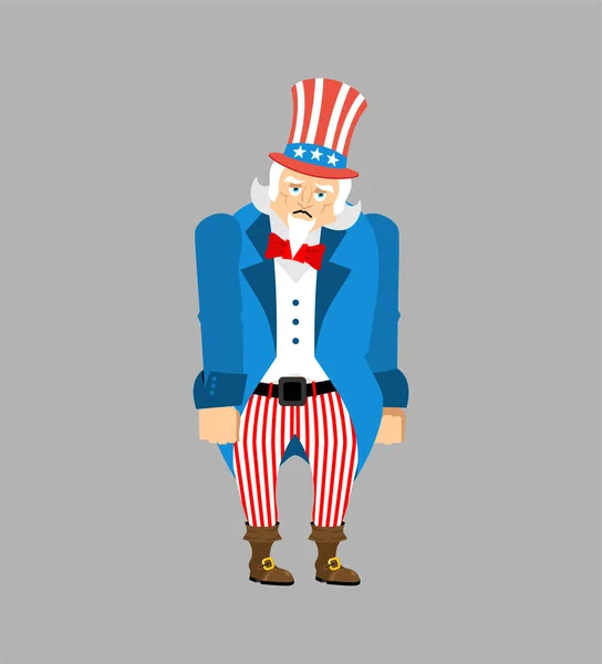 Uncle Sam Verdrietig Emoji Treurig Uncle Sam Saai — Stockvector