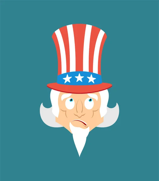 Uncle Sam Verwarde Emoji Oeps Man Verbijsterde Emoties Uncle Sam — Stockvector