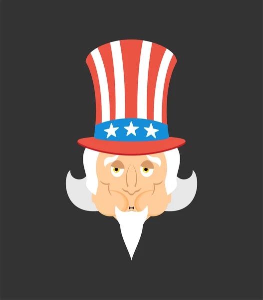 Uncle Sam Misselijkheid Emotie Ziekte Emoji Vectorillustratie — Stockvector