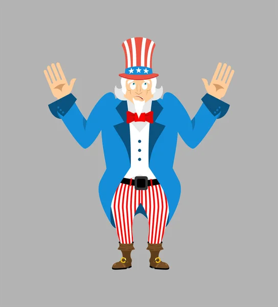Uncle Sam Confused Oops Man Perplexed Emotions Uncle Sam Surprise — Stock Vector
