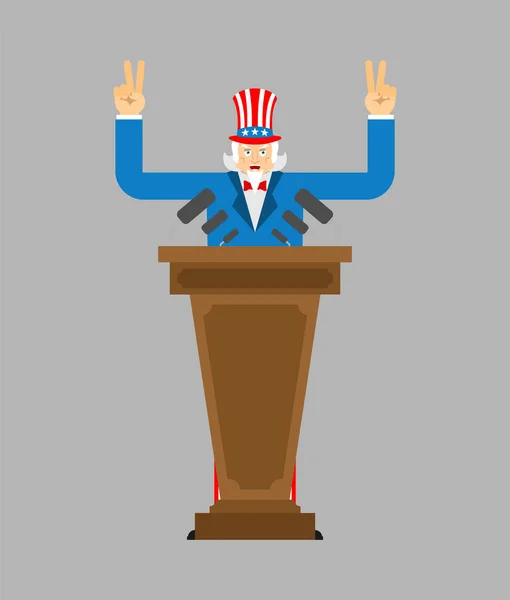 Tío Sam Presidente Aislado Ilustración Elecciones Necesito Voz — Vector de stock