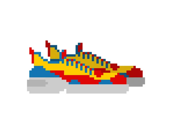 Sneakers Pixel Kunst Bit Sneaker Pixelvormige Vectorillustratie — Stockvector