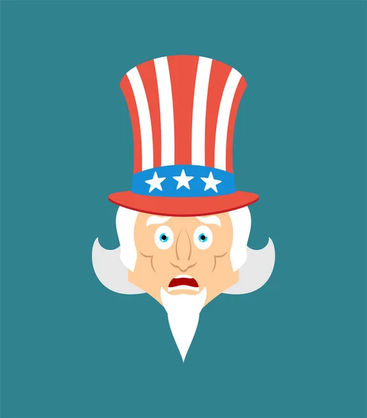 Uncle Sam Maakte Omg Emotie Bang Mijn God Emoji Bang — Stockvector