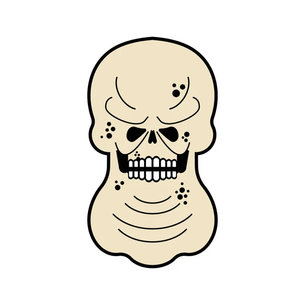Crânio Gordo Cabeça Grossa Esqueleto Ilustração Vetorial —  Vetores de Stock