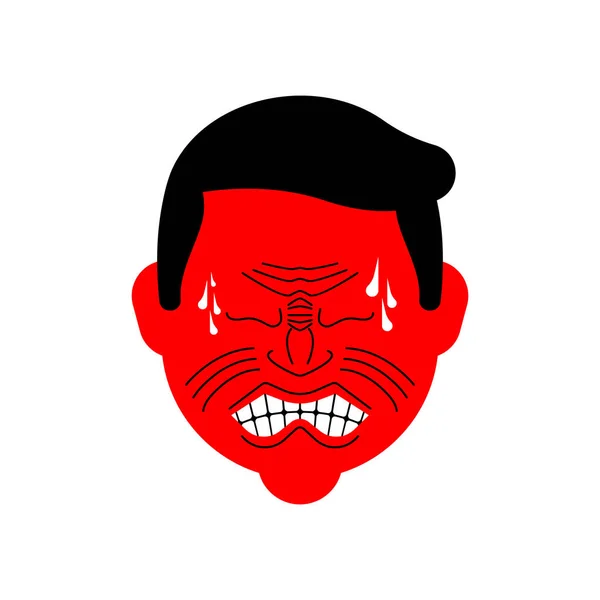 Straining Face Emotion Tense Face Guy Grimacing Man — Stock Vector