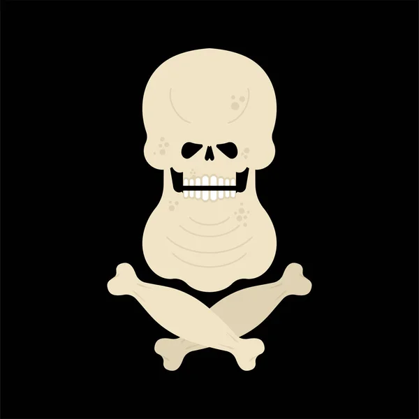 Crânio Gordo Cabeça Grossa Esqueleto Ilustração Vetorial —  Vetores de Stock
