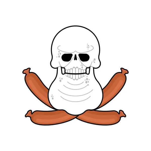 Crânio Gordo Cabeça Grossa Esqueleto Ilustração Vetorial — Vetor de Stock