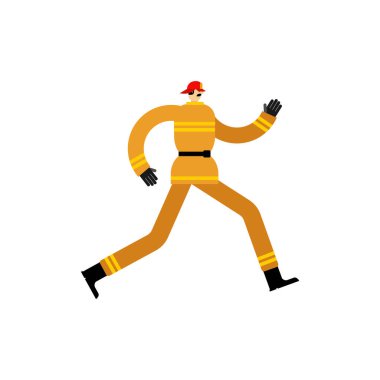 İtfaiyeci koş. İtfaiyeci kaçıyor. Yangın söndürülüyor