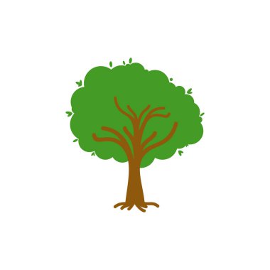 Ağaç çizgi film stili izole edilmiş. Vektör illüstrasyonu