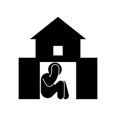 Bodrumda tabela var. Vektör illüstrasyonu