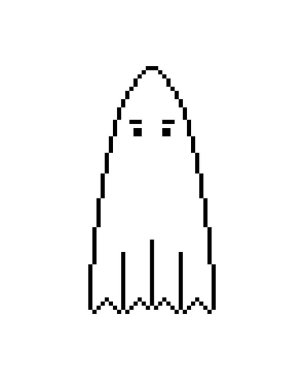 Hayalet Pikseli sanatı. 8 bit hortlak. pixelated Vektör illüstrasyonu Cadılar Bayramı