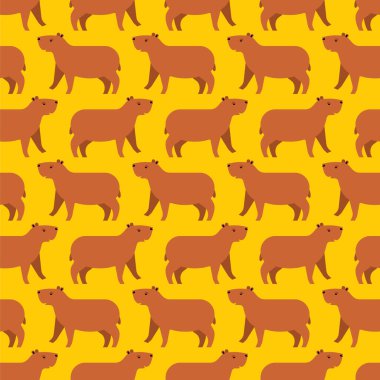 Capybara Deseni kusursuz. Gine domuzu arka planı. Bebek kumaşı dokusu
