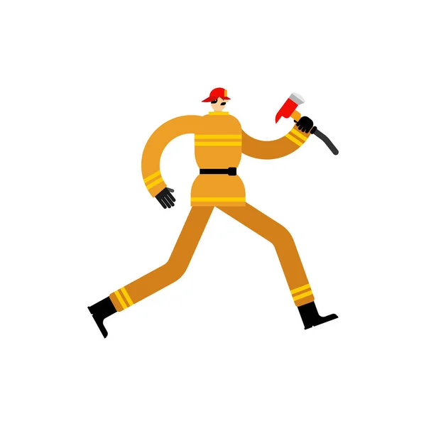 Cours Pompier Pompier Fuite Extinction Incendie — Image vectorielle