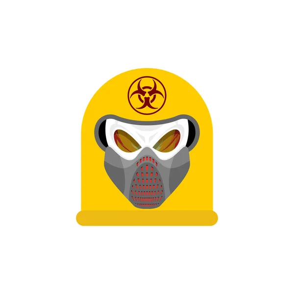 Biohazard Skull Met Masker Schedel Chemische Bescherming Helm Post Apocalyps — Stockvector