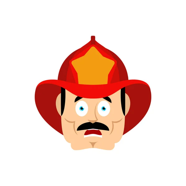 Feuerwehrmann Erschrak Feuerwehrmann Mein Gott Emoji Verängstigte Menschen — Stockvektor
