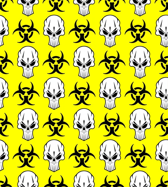 Biohazard Und Flattermuster Nahtlos Hintergrund Der Nuklearen Gefahr Textur — Stockvektor