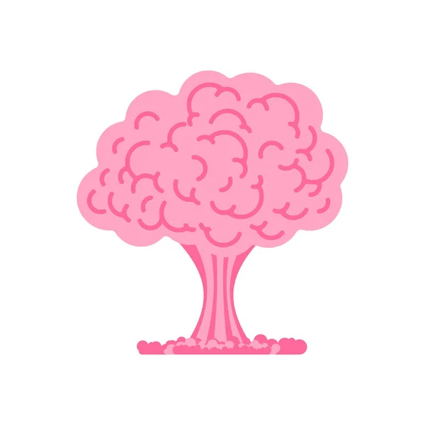 脳爆発だ 脳の核爆発 大きなピンクの原子キノコ — ストックベクタ