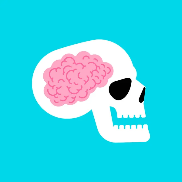 Cerveau Dans Crâne Caricature Illustration Vectorielle — Image vectorielle