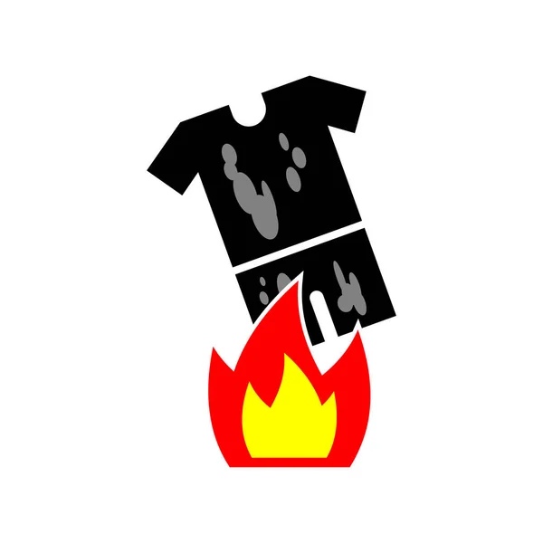 Spálit Špinavé Oblečení Jaderném Útoku Podepsat Jaderném Výbuchu — Stockový vektor
