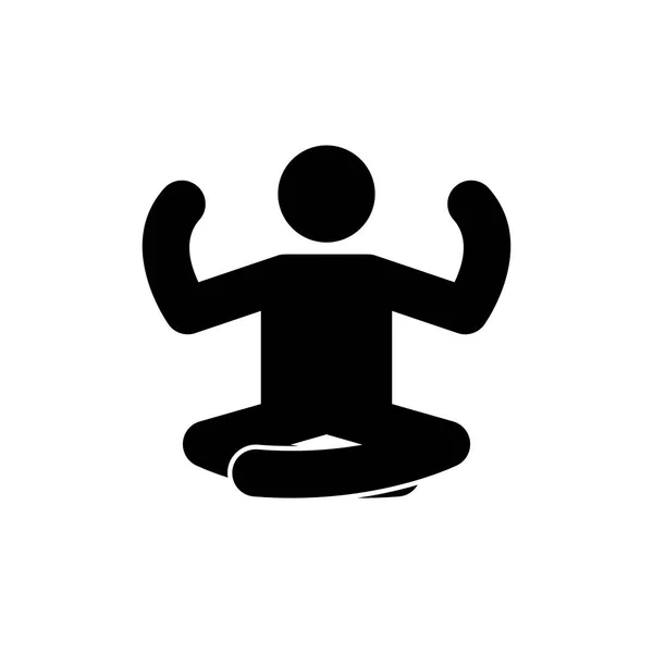 Yoga Zeichen Mann Ruhiger Pose Entspannte Pose — Stockvektor