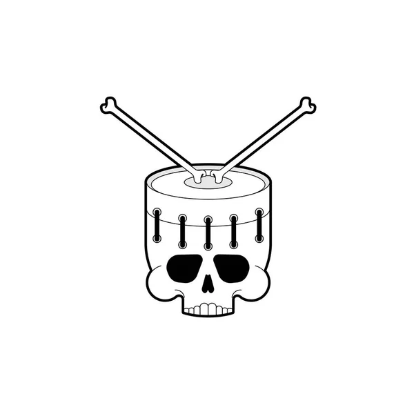 Tambor Cráneo Huesos Trommel Esqueleto Ilustración Vectorial — Vector de stock