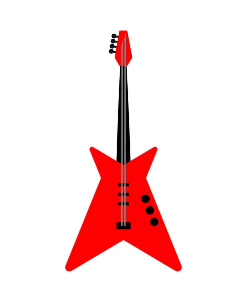 Elektro Gitar Izole Edildi Rock Gitarı Vector Illüstrasyonu — Stok Vektör