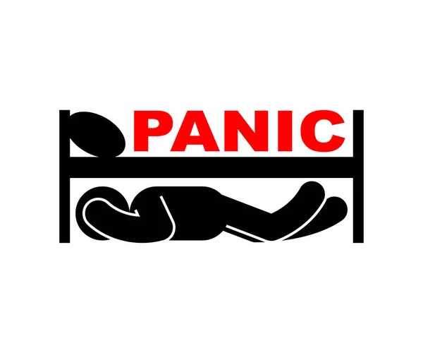 Panique Homme Cachant Sous Lit — Image vectorielle